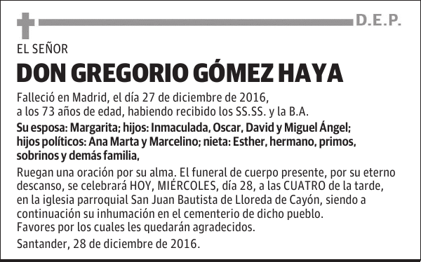 DON GREGORIO GÓMEZ HAYA