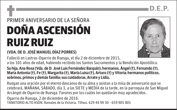 Dña. ASCENSIÓN RUIZ RUIZ