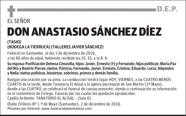 DON ANASTASIO SÁNCHEZ DIEZ