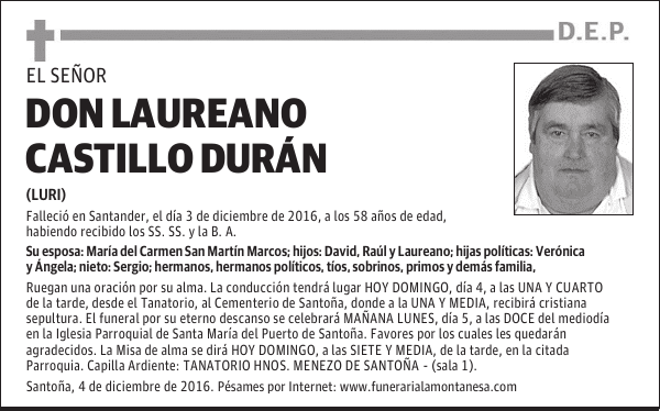 DON LAUREANO CASTILLO DURÁN