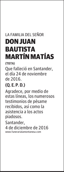 DON JUAN BAUTISTA MARTÍN MATÍAS