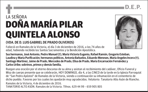 DOÑA MARÍA PILAR QUINTELA ALONSO