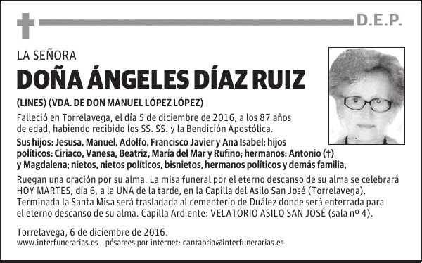 DOÑA ÁNGELES DÍAZ RUIZ
