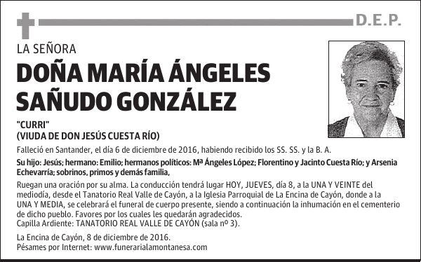DOÑA MARÍA ÁNGELES SAÑUDO GONZÁLEZ