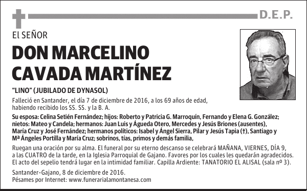 DON MARCELINO CAVADA MARTÍNEZ