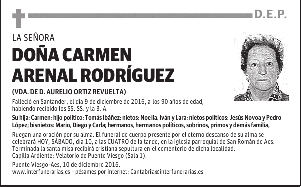 Dª. CARMEN ARENAL RODRIGUEZ