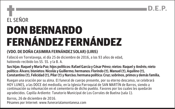 DON BERNARDO FERNÁNDEZ FERNÁNDEZ