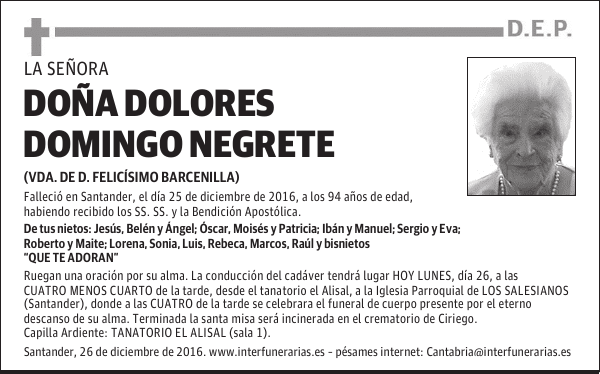 DOÑA DOLORES DOMINGO NEGRETE