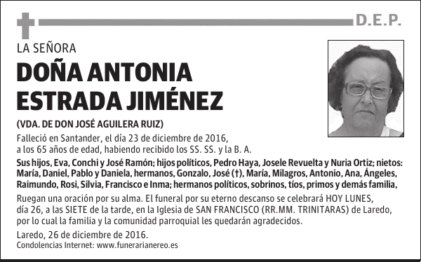 DOÑA ANTONIA ESTRADA JIMÉNEZ