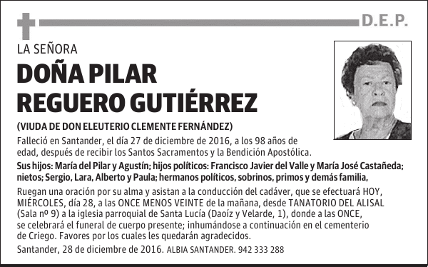 DOÑA PILAR REGUERO GUTIÉRREZ