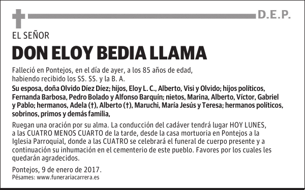 DON ELOY BEDIA LLAMA