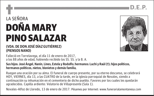 DOÑA MARY PINO SALAZAR
