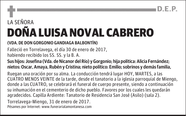 DOÑA LUISA NOVAL CABRERO