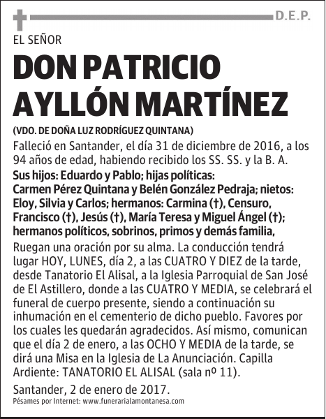 DON PATRICIO AYLLÓN MARTÍNEZ