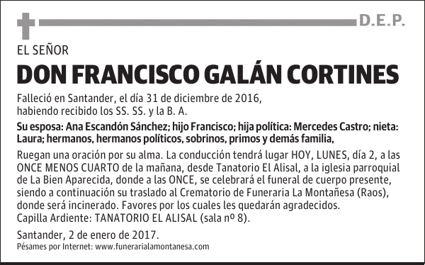 DON FRANCISCO GALÁN CORTINES