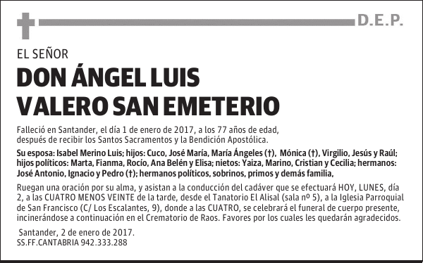 DON ÁNGEL LUIS VALERO SAN EMETERIO