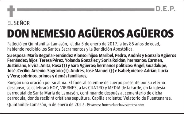 D. NEMESIO AGÜEROS AGÜEROS