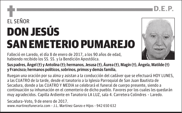 DON JESÚS SAN EMETERIO PUMAREJO