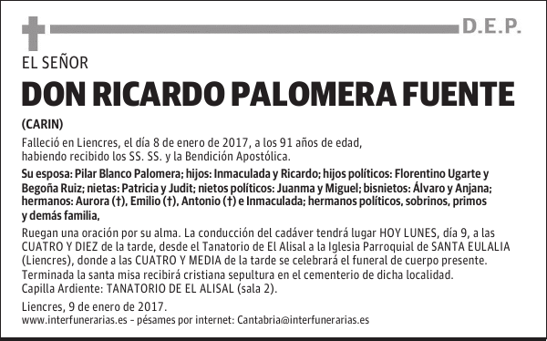 DON RICARDO PALOMERA FUENTE