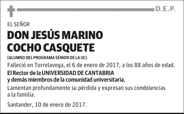 DON JESÚS MARINO COCHO CASQUETE