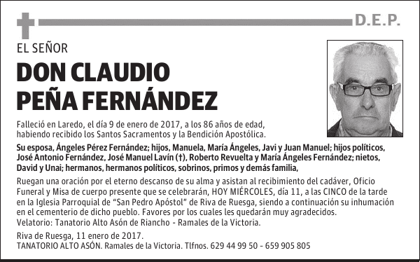 DON CLAUDIO PEÑA FERNÁNDEZ