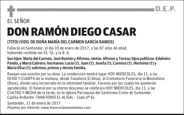 DON RAMÓN DIEGO CASAR