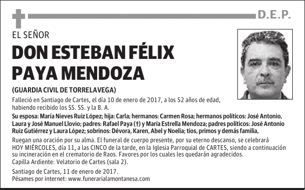 DON ESTEBAN FÉLIX PAYA MENDOZA