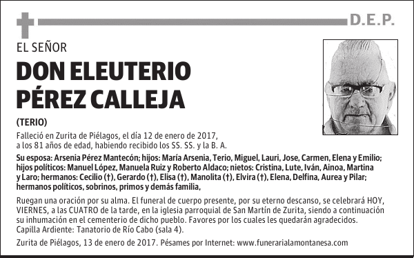 DON ELEUTERIO PÉREZ CALLEJA