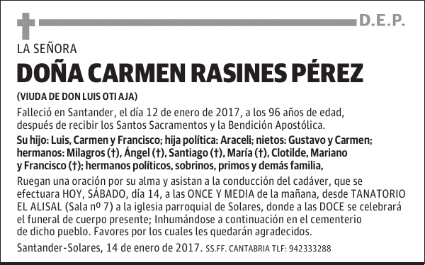 DOÑA CARMEN RASINES PÉREZ