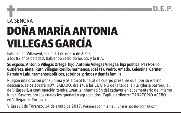 Dña. Ma Antonia Villegas García