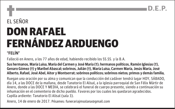 DON RAFAEL FERNÁNDEZ ARDUENGO