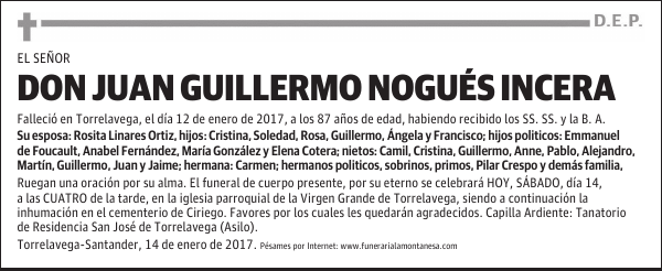 DON JUAN GUILLERMO NOGUÉS INCERA