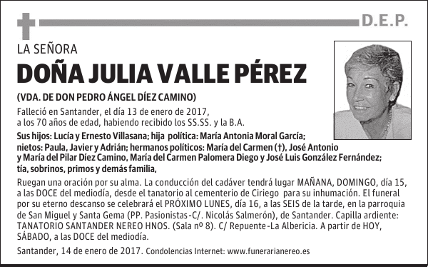 DOÑA JULIA VALLE PÉREZ