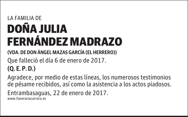 DOÑA JULIA FERNÁNDEZ MADRAZO