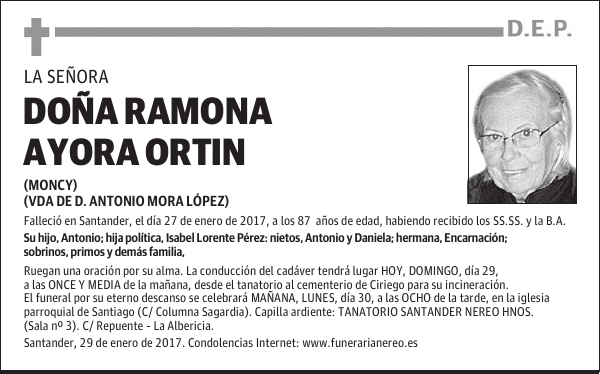 DOÑA RAMONA AYORA ORTIN
