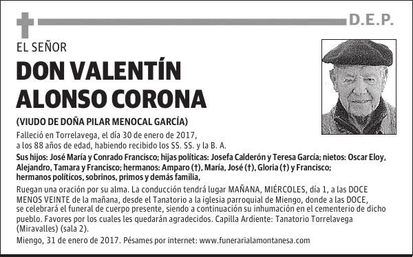 DON VALENTÍN ALONSO CORONA