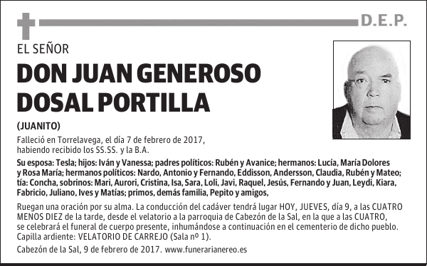 DON JUAN GENEROSO DOSAL PORTILLA