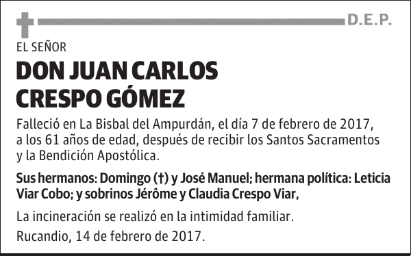 DON JUAN CARLOS CRESPO GÓMEZ