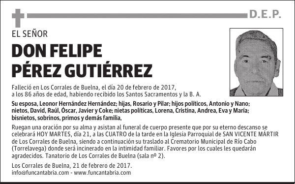DON FELIPE PÉREZ GUTIÉRREZ
