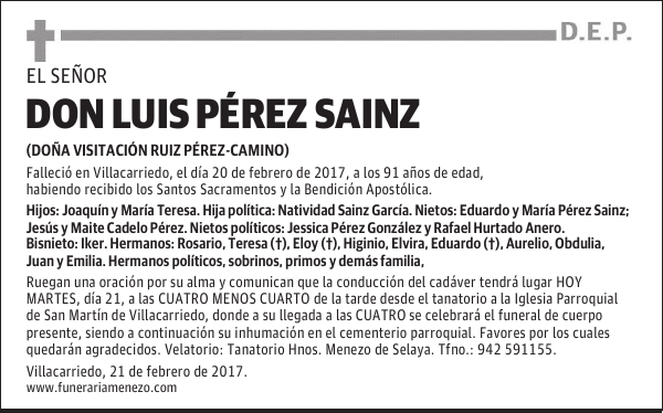 DON LUIS PÉREZ SAINZ