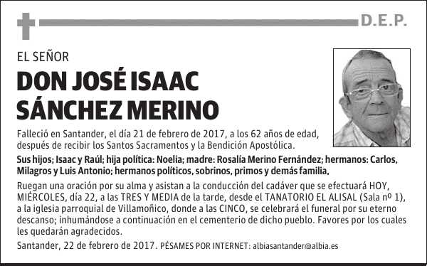 DON JOSÉ ISAAC SÁNCHEZ MERINO