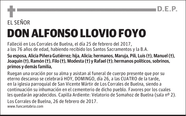 Don Alfonso Llovio Foyo