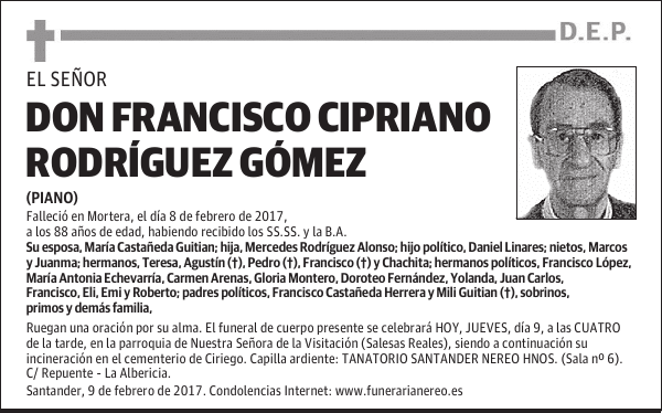 DON FRANCISCO CIPRIANO RODRIGUEZ GOMEZ