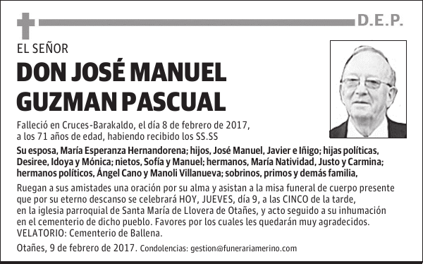 DON JOSÉ MANUEL GUZMAN PASCUAL