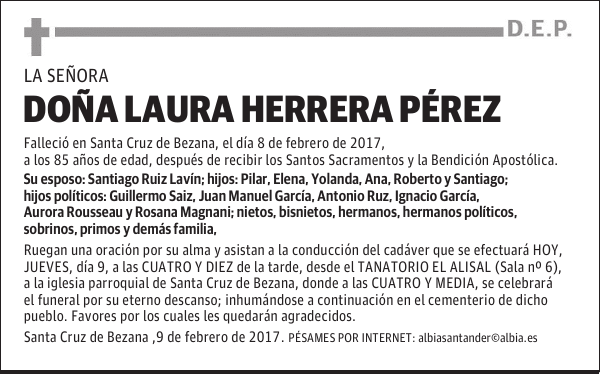 DOÑA LAURA HERRERA PÉREZ