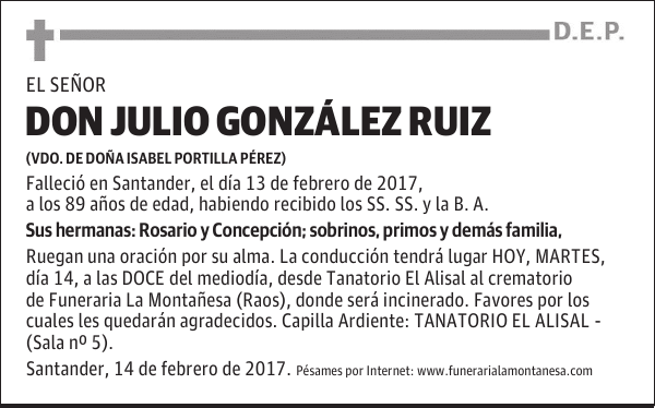 DON JULIO GONZALEZ RUIZ