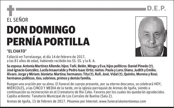 DON DOMINGO PERNÍA PORTILLA