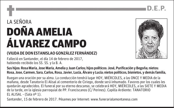 DOÑA AMELIA ÁLVAREZ CAMPO