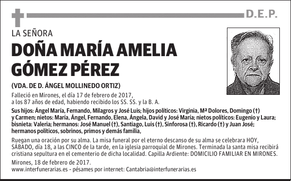 Da. MARÍA AMELIA GÓMEZ PÉREZ