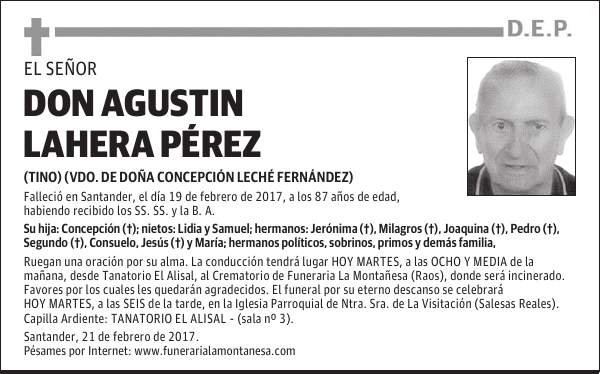 DON AGUSTIN LAHERA PÉREZ